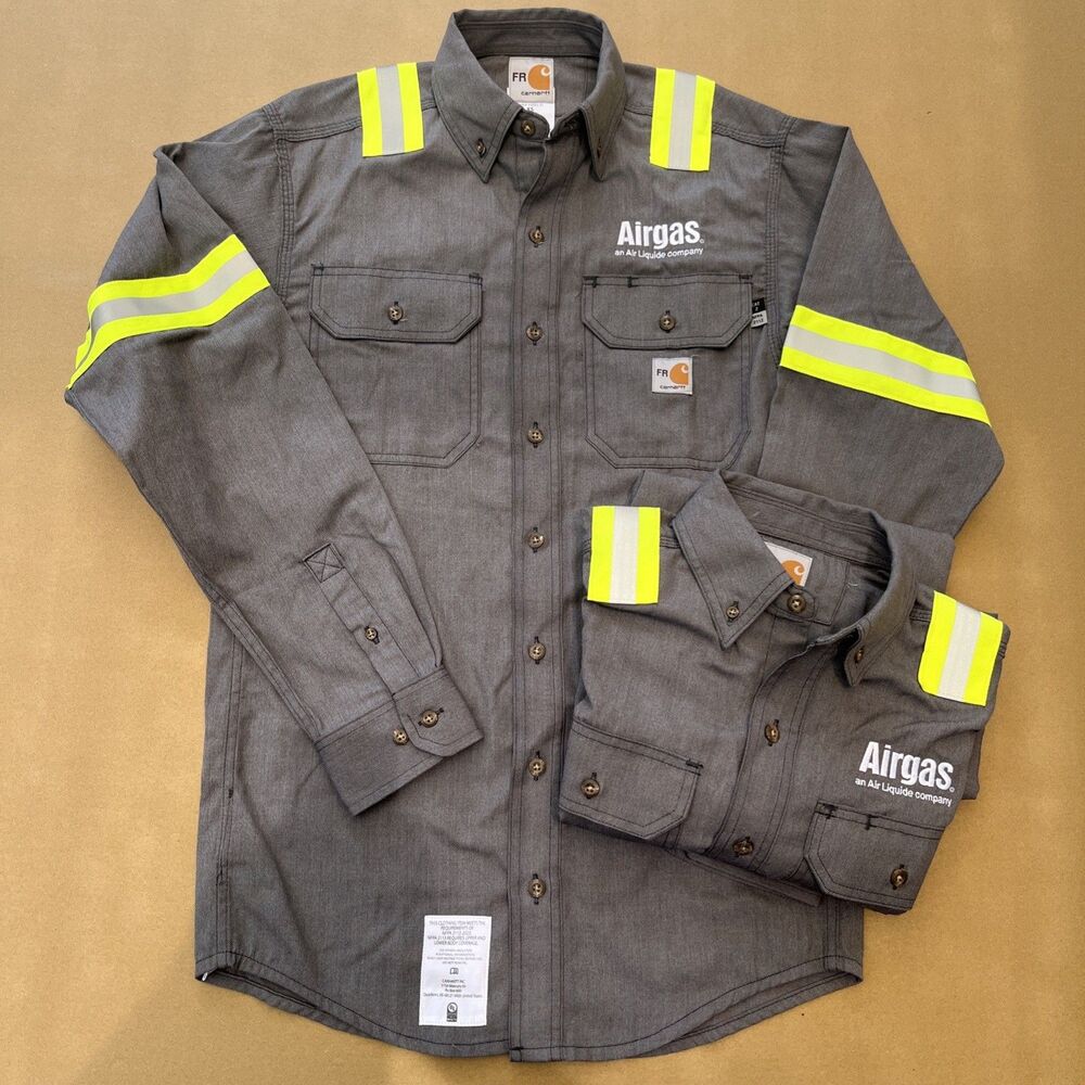 New Carhartt FR XS men's High Visibility Fire Resistant shirt Lot Of 2